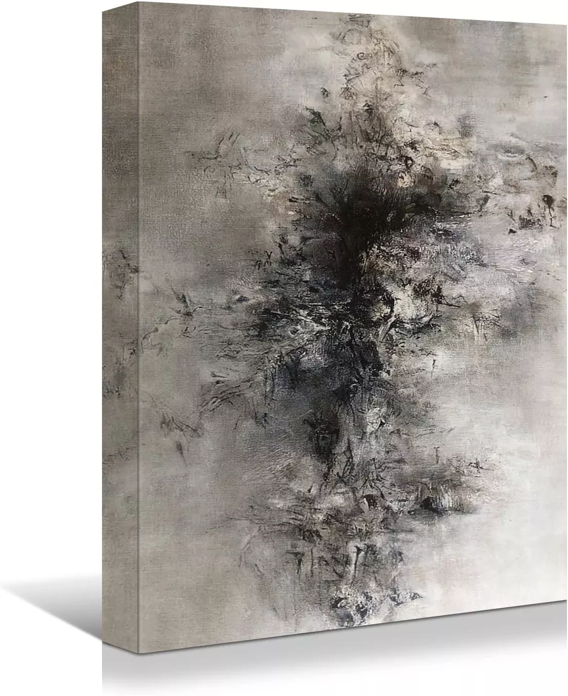 Wewejia Modern Grey Texture Abstract Canvas Painting Wall Art for Living Room and Office Decor-Modern Master Abstract Oil Painting Picture Reproduction Printing Artwork Ready to Hang — Wall Art