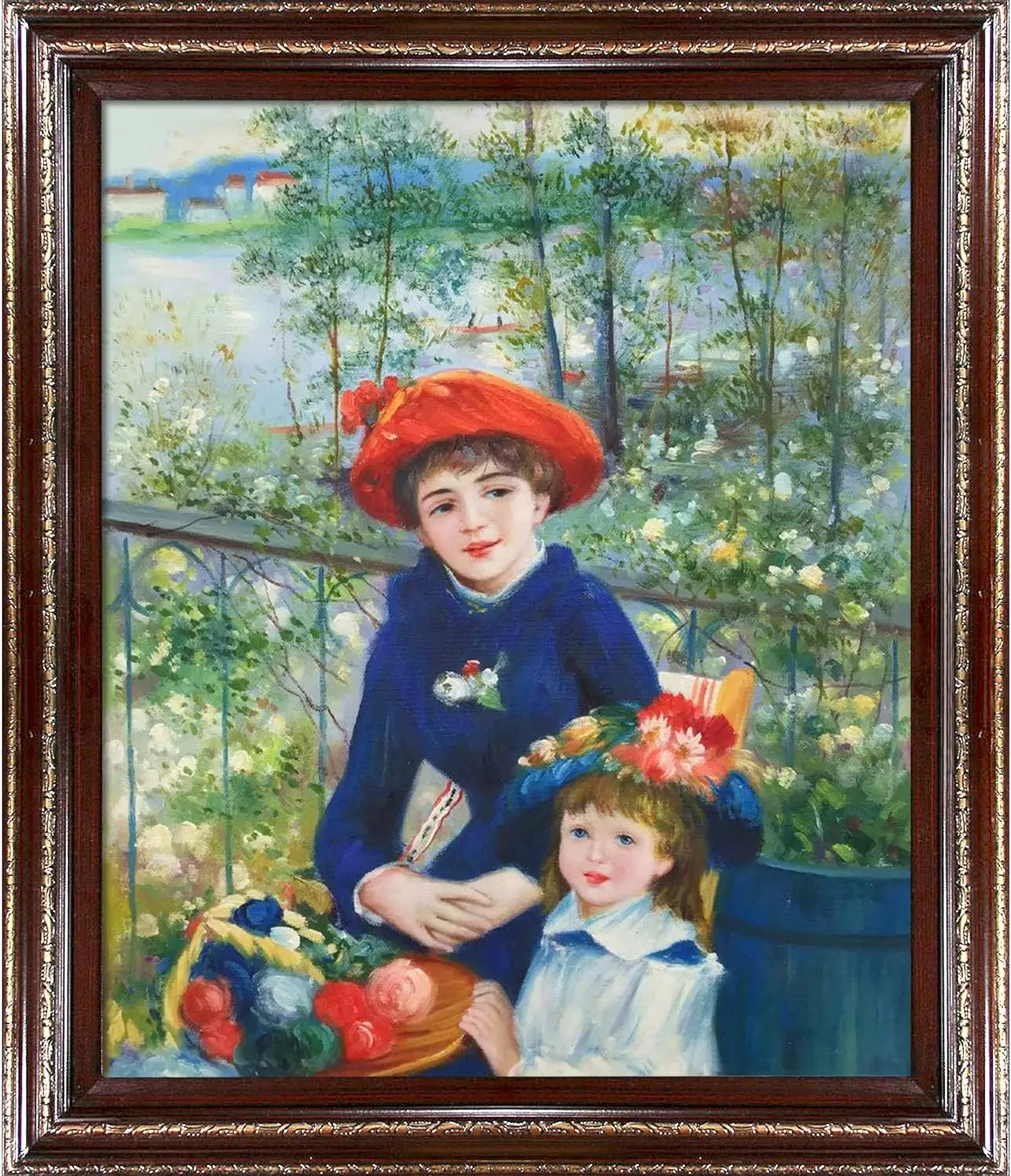 overstockArt Two Sisters on The Terrace, 1881 Hand Painted Oil Canvas Art by Renoir, 20 by 24-Inch — Wall Art