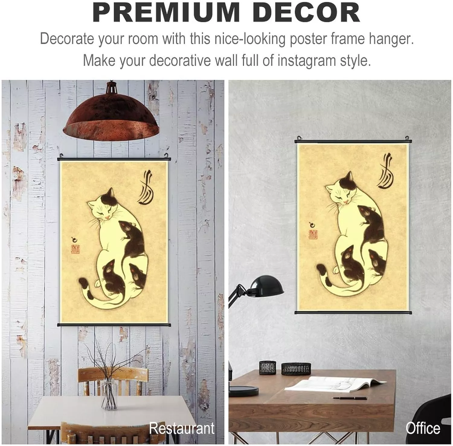 A Wide Variety of Vintage Retro Japanese Samurai Cat Tattoo 13 Wall Scroll Hanging Decor 16x24 in  — Wall Art