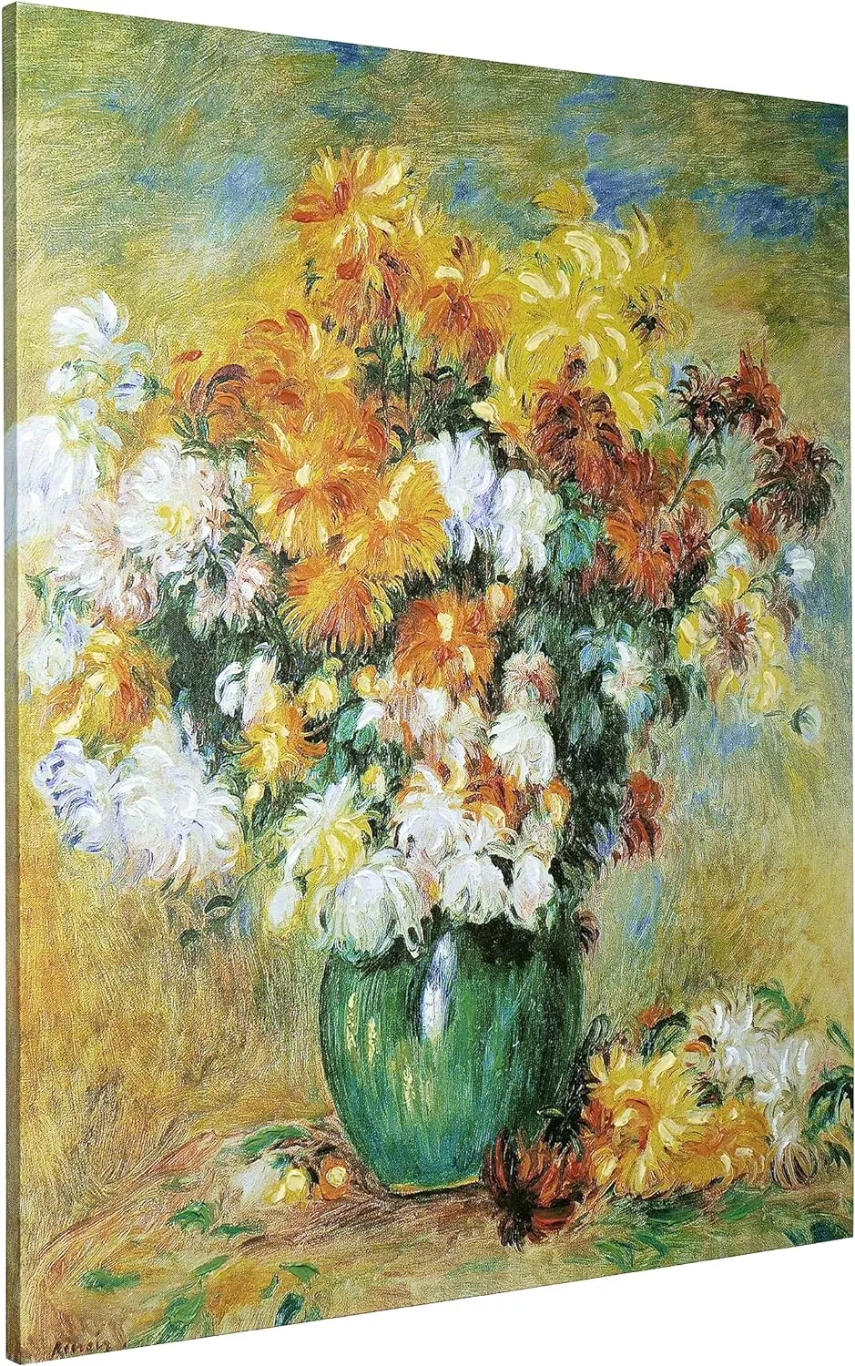 ArtbyHannah 24x32 Inch Flowers Paintings by Pierre-Auguste Renoir Reproduction for Wall Art Decorations,Textured 3D Oil Painting on Canvas for Bedroom Living Room or Wall Decor — Wall Art