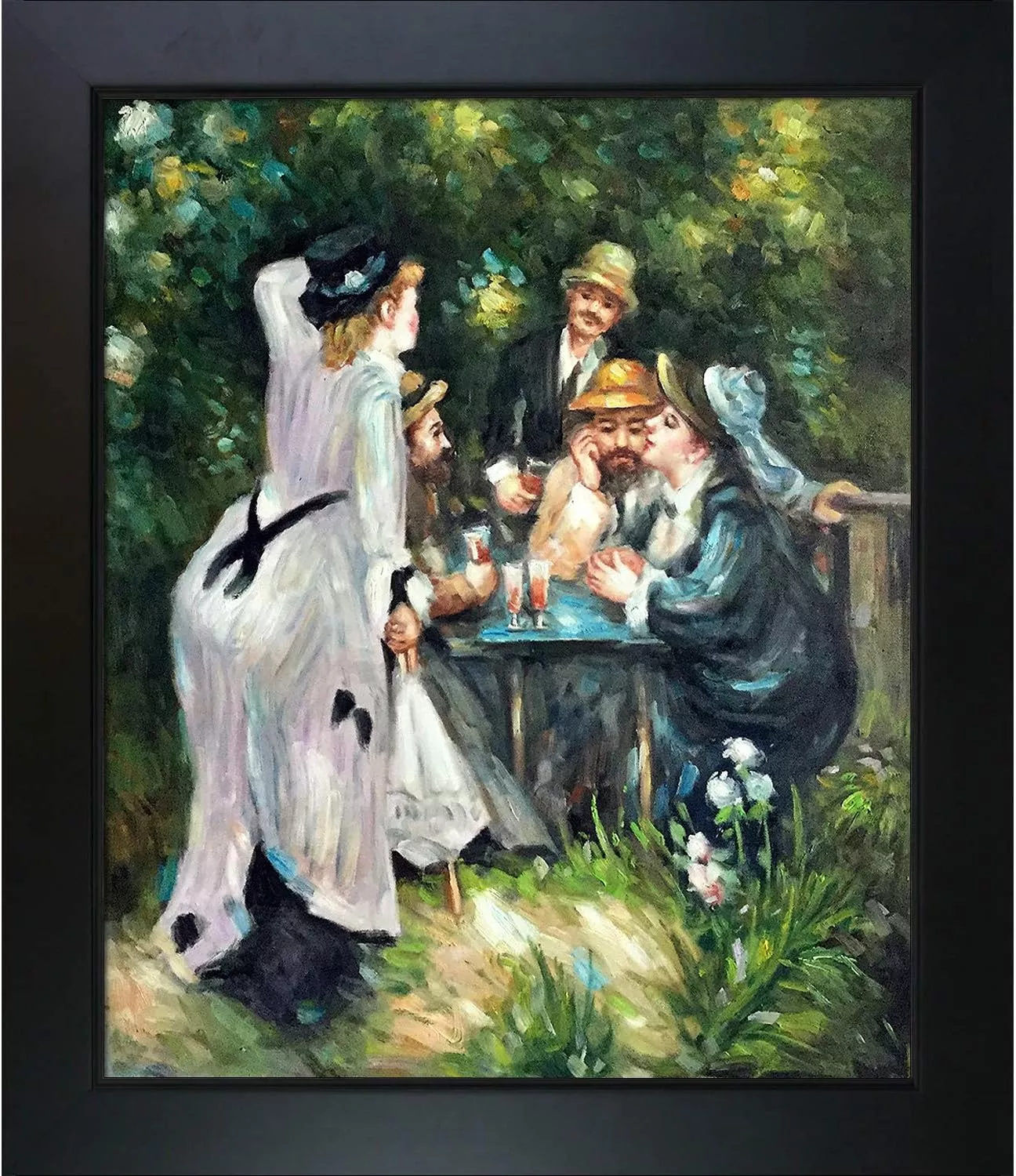 overstockArt in The Garden with New Age Black Framed Oil Painting, 28.75  x 24.75 , Multi-Color — Wall Art