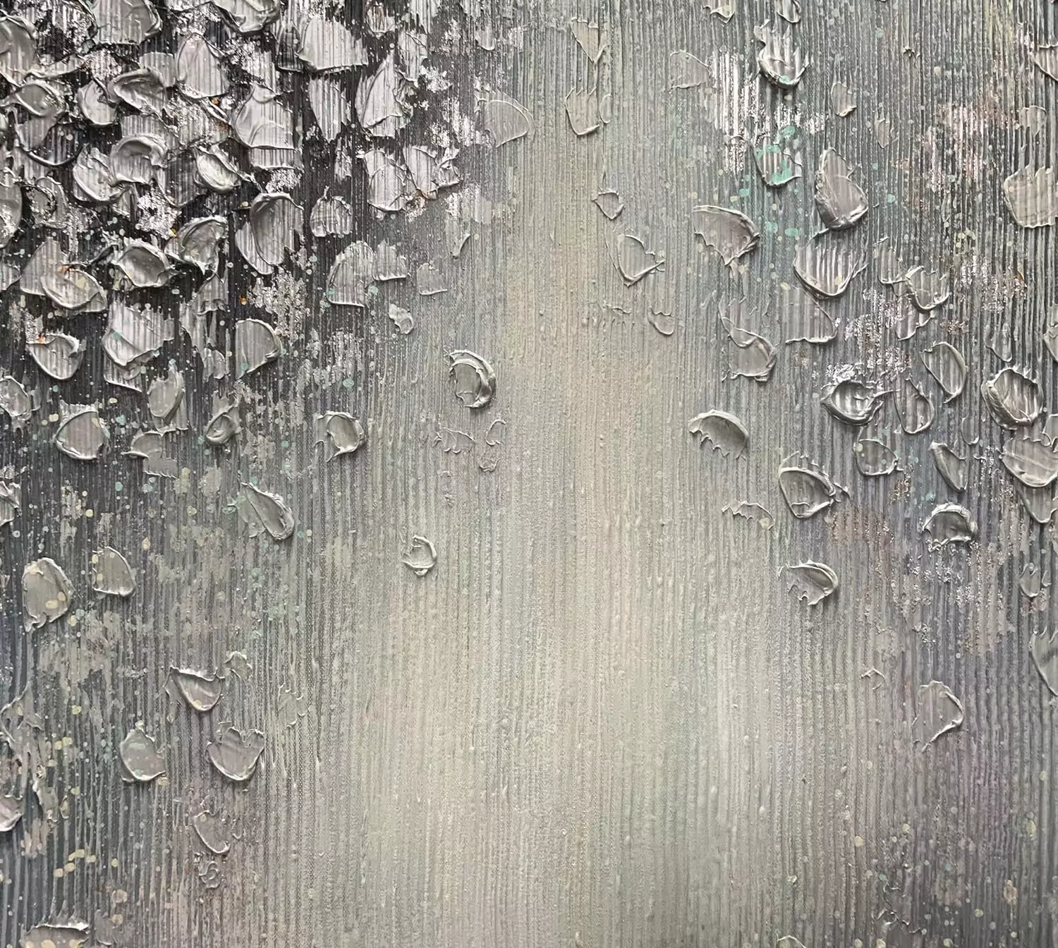 ART8YUQI Paintings - Texture Wall Art Abstract Picture Abstract Silver Leaves Modern Artwork gary Wall Decoration Oil Painting On Canvas for 24x36 Inch — Wall Art