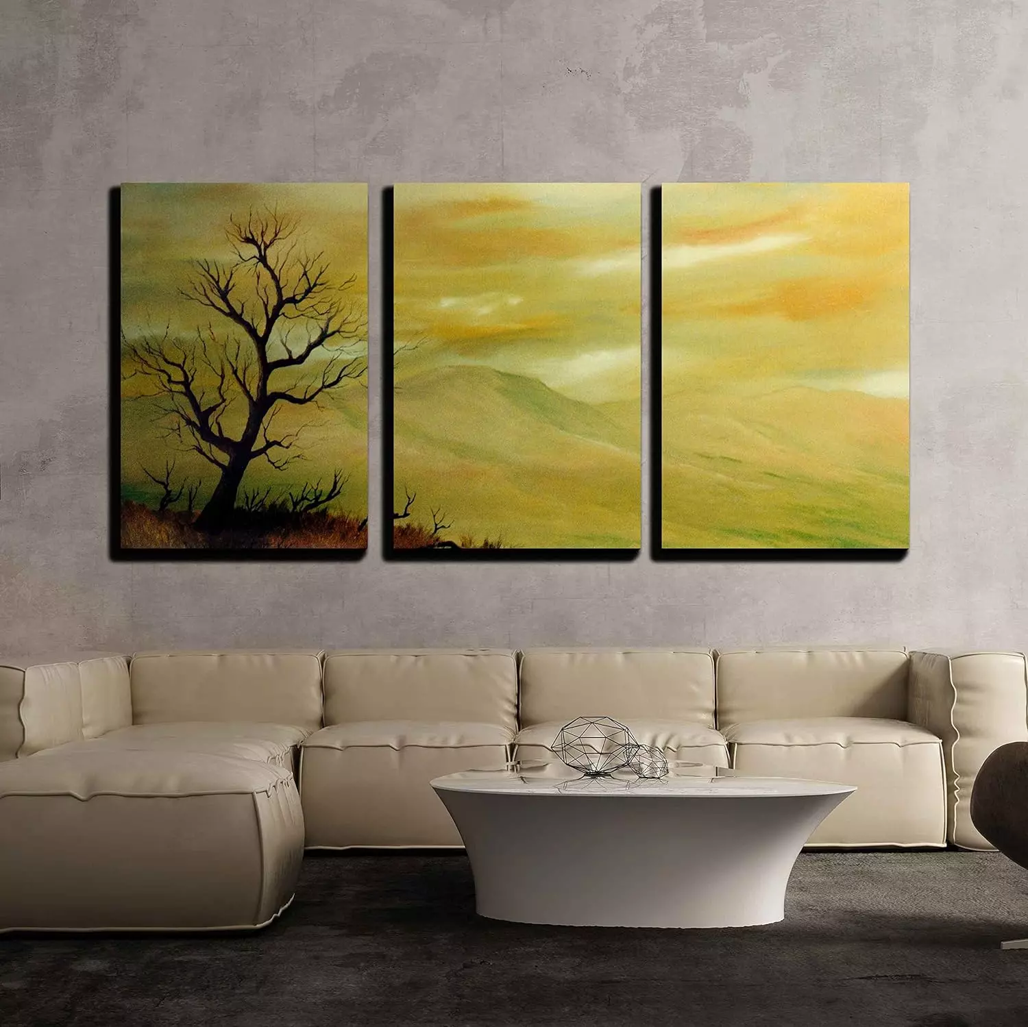 wall26 - 3 Piece Canvas Wall Art - Very Nice Original Landscape Oil Painting on Canvas - Modern Home Art Stretched and Framed Ready to Hang - 16 x24 x3 Panels — Wall Art