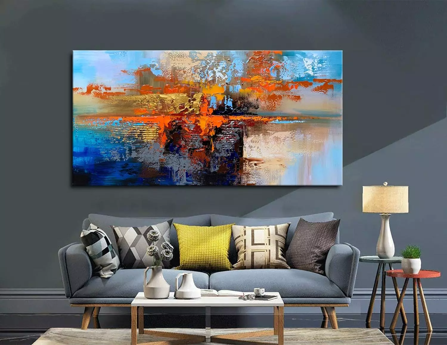 Hand Painted Abstract Oil Painting on Canvas Modern Wall Art Decor — Wall Art