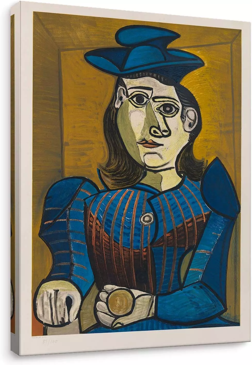 Niwo ART - Femme Assise (Dora Maar), Pablo Picasso Oil Painting Reproduction, Canvas Wall Art Home Decor, Gallery Wrapped, Stretched, Framed Ready to Hang (18 x12 x3/4 ) — Wall Art