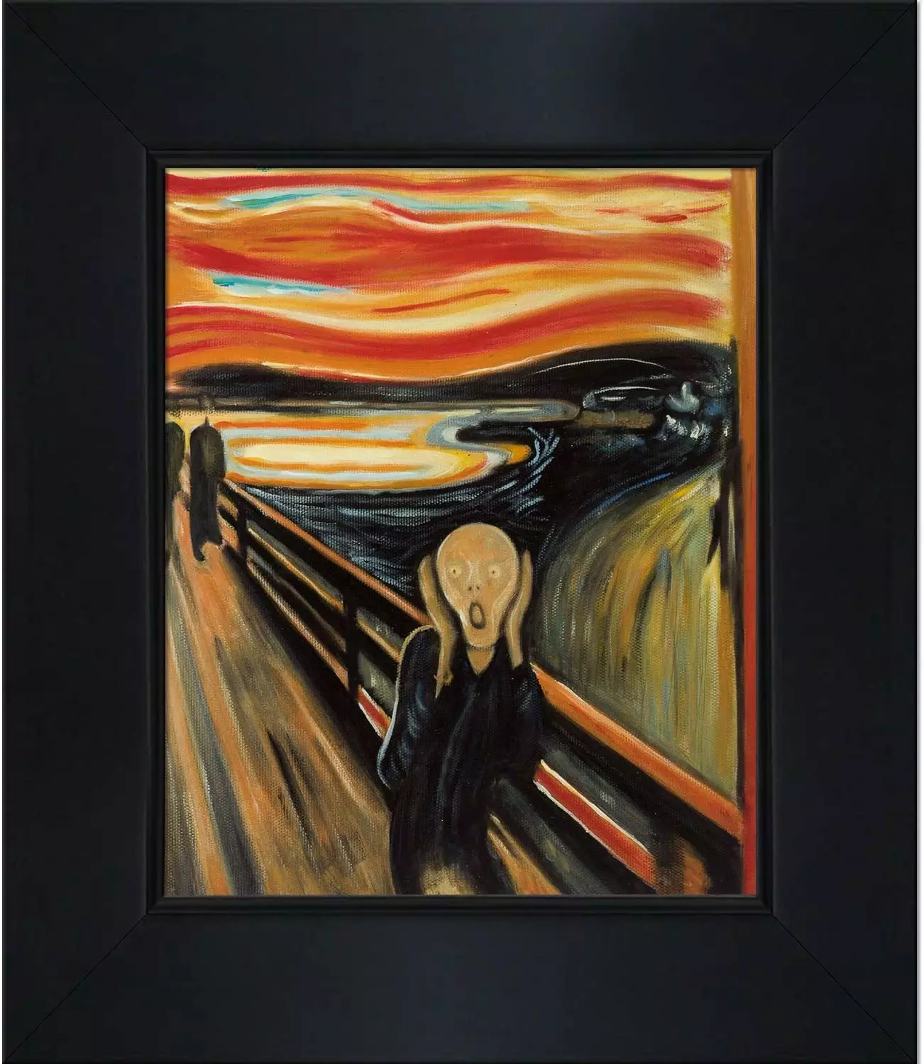 La Pastiche OverstockArt The Scream by Edvard Munch, Hand Painted Oil with New Age Wood Frame, 14.75  x 12.75  — Wall Art