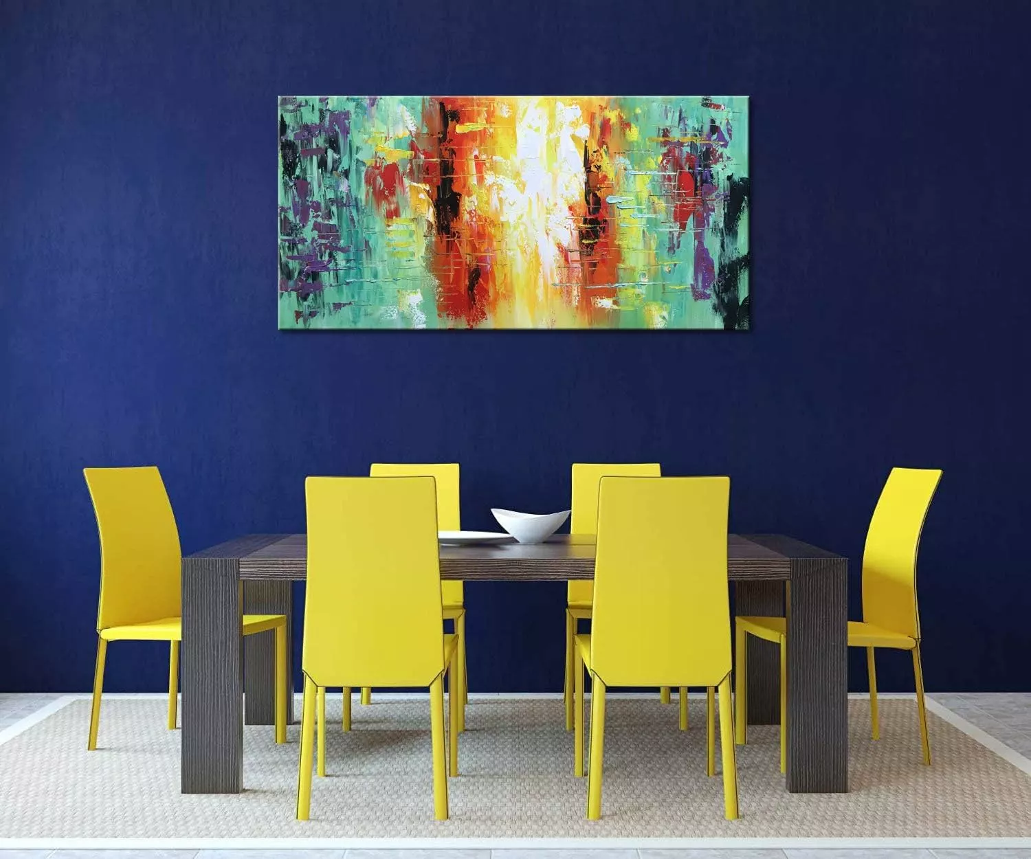 Large Hand Painted Abstract Wall Art Modern Oil Painting on Canvas for Home Office Decoration — Wall Art