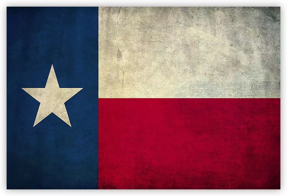 Chucoco Antique Texas Flag Wall Decor Canvas Oil Painting Retro Rustic Wall Art for Home Living Room Bedroom Kitchen Decoration-Ready to Hang — Wall Art