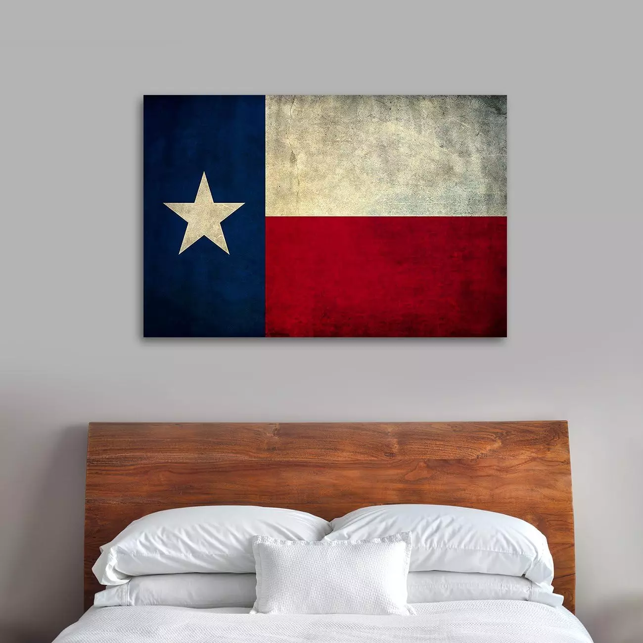 Chucoco Antique Texas Flag Wall Decor Canvas Oil Painting Retro Rustic Wall Art for Home Living Room Bedroom Kitchen Decoration-Ready to Hang — Wall Art