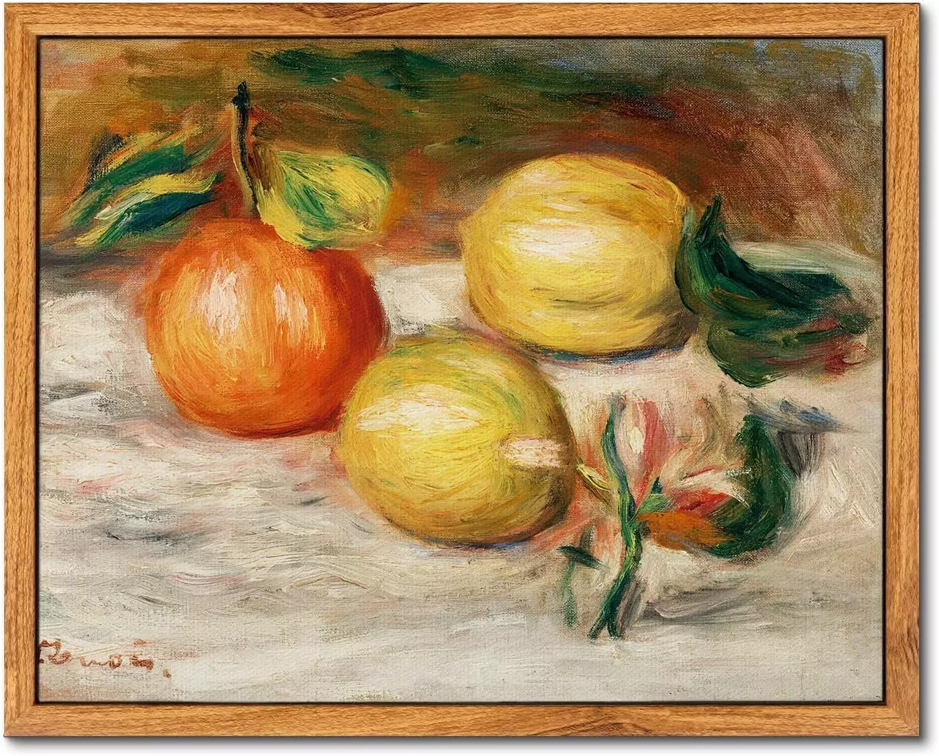 ARPEOTCY Framed Canvas Wall Art, Vintage Still Life Wall Art Home Decor, Classical Farmhouse Fruit Oil Painting for Kitchen, Dining Decor, 8×10 inches (Lemons and Orange) — Wall Art